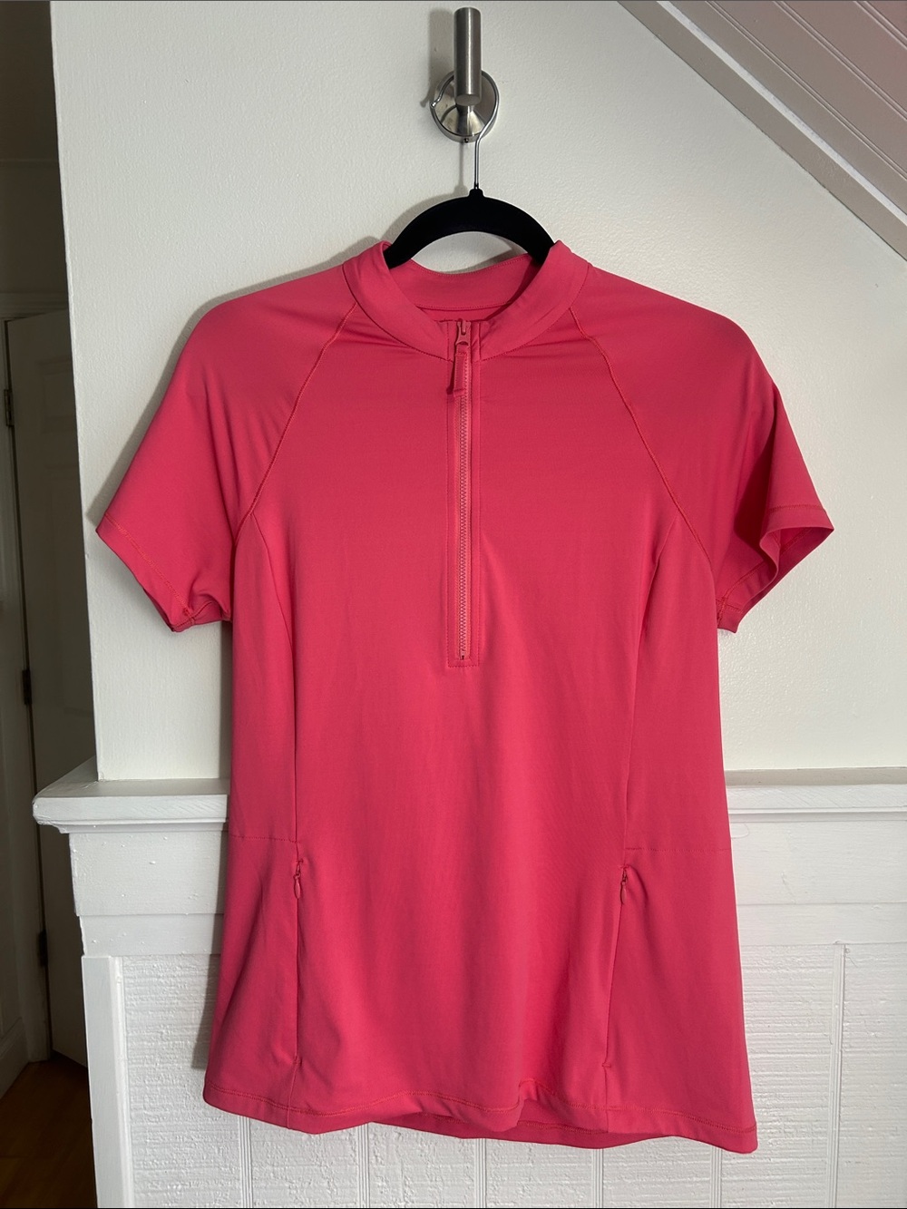 Title Nine Pink Outdoor Quarter Zip Top women’s Medium - Picture 1 of 7